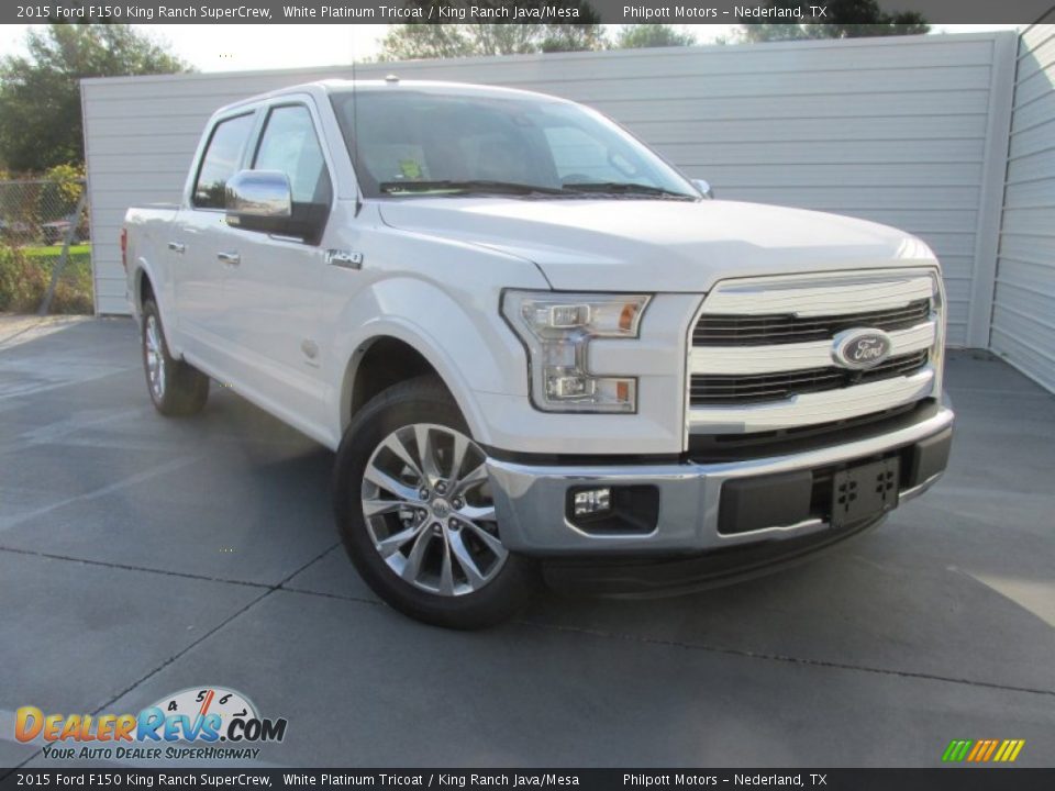 2015 Ford F150 King Ranch SuperCrew White Platinum Tricoat / King Ranch Java/Mesa Photo #2