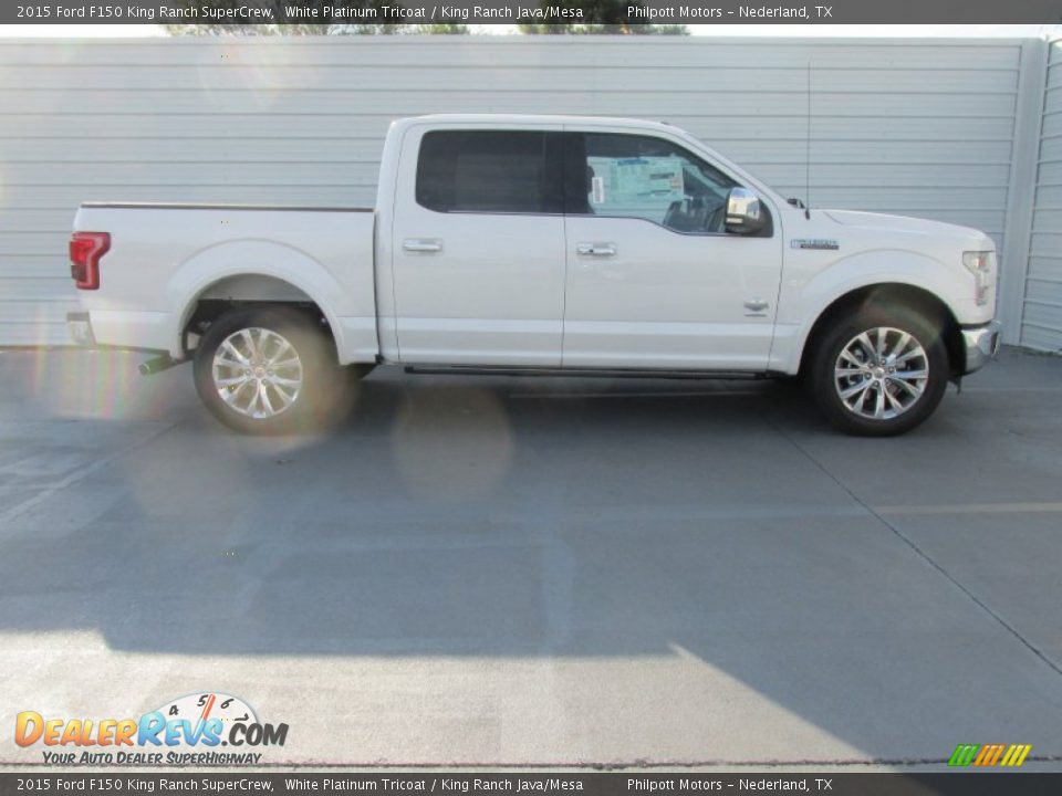 2015 Ford F150 King Ranch SuperCrew White Platinum Tricoat / King Ranch Java/Mesa Photo #3