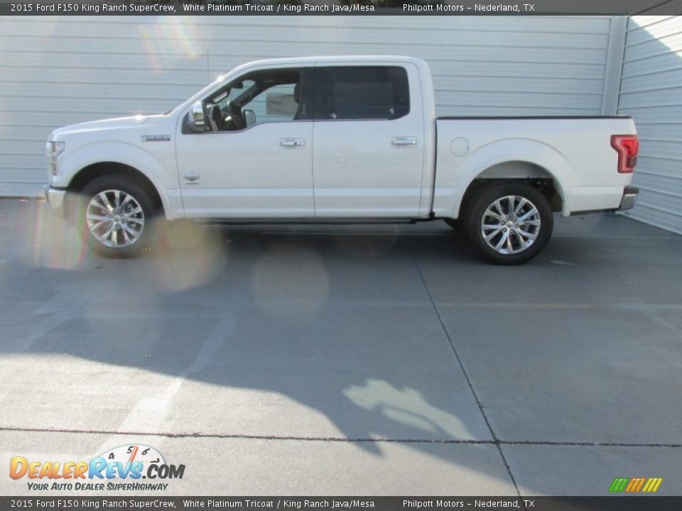 2015 Ford F150 King Ranch SuperCrew White Platinum Tricoat / King Ranch Java/Mesa Photo #6