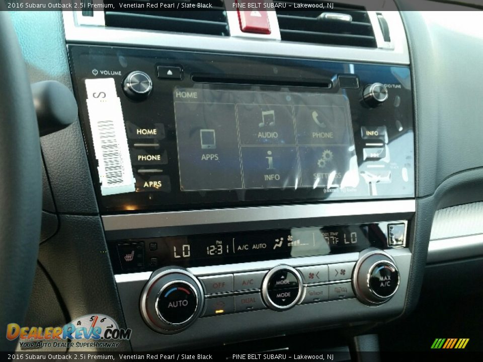 2016 Subaru Outback 2.5i Premium Venetian Red Pearl / Slate Black Photo #10