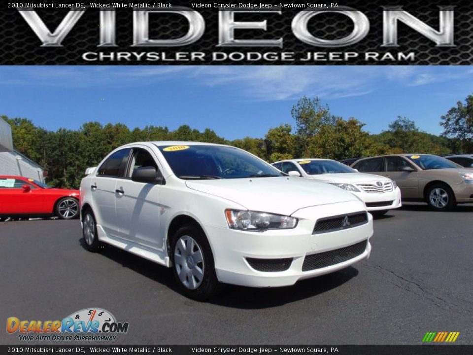 2010 Mitsubishi Lancer DE Wicked White Metallic / Black Photo #1