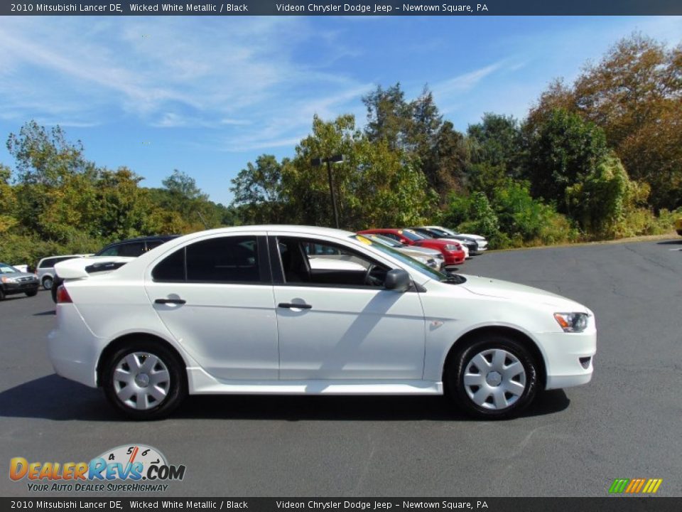 2010 Mitsubishi Lancer DE Wicked White Metallic / Black Photo #2