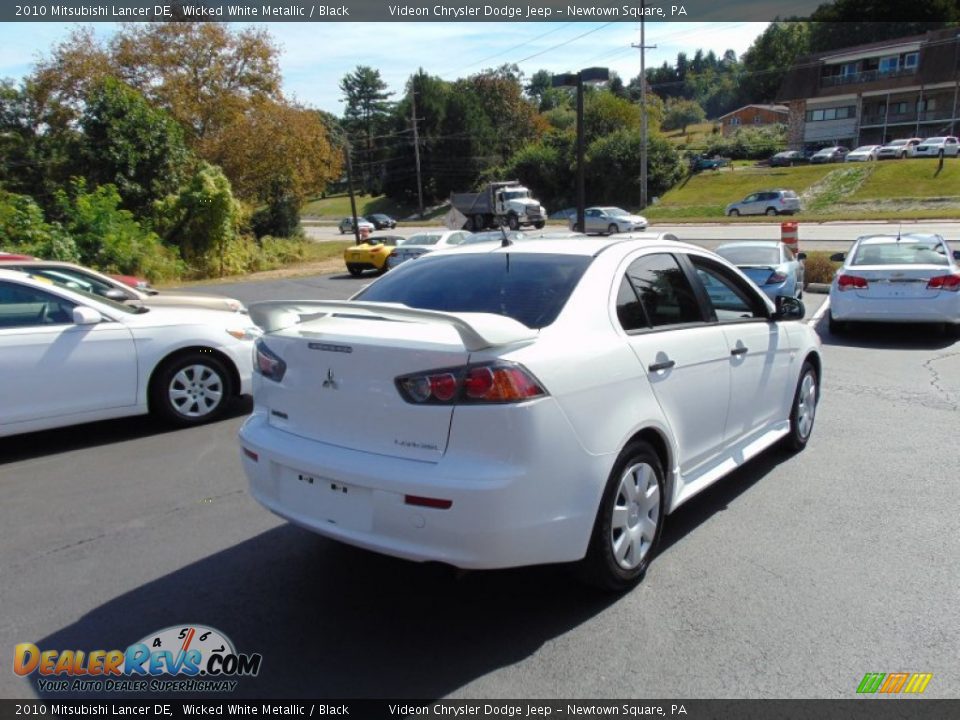 2010 Mitsubishi Lancer DE Wicked White Metallic / Black Photo #3