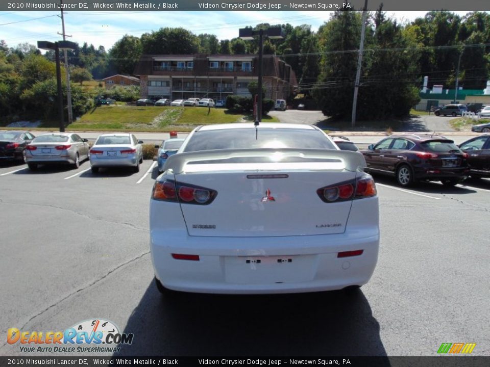 2010 Mitsubishi Lancer DE Wicked White Metallic / Black Photo #4