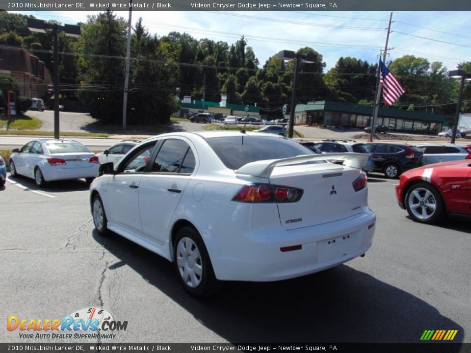 2010 Mitsubishi Lancer DE Wicked White Metallic / Black Photo #5