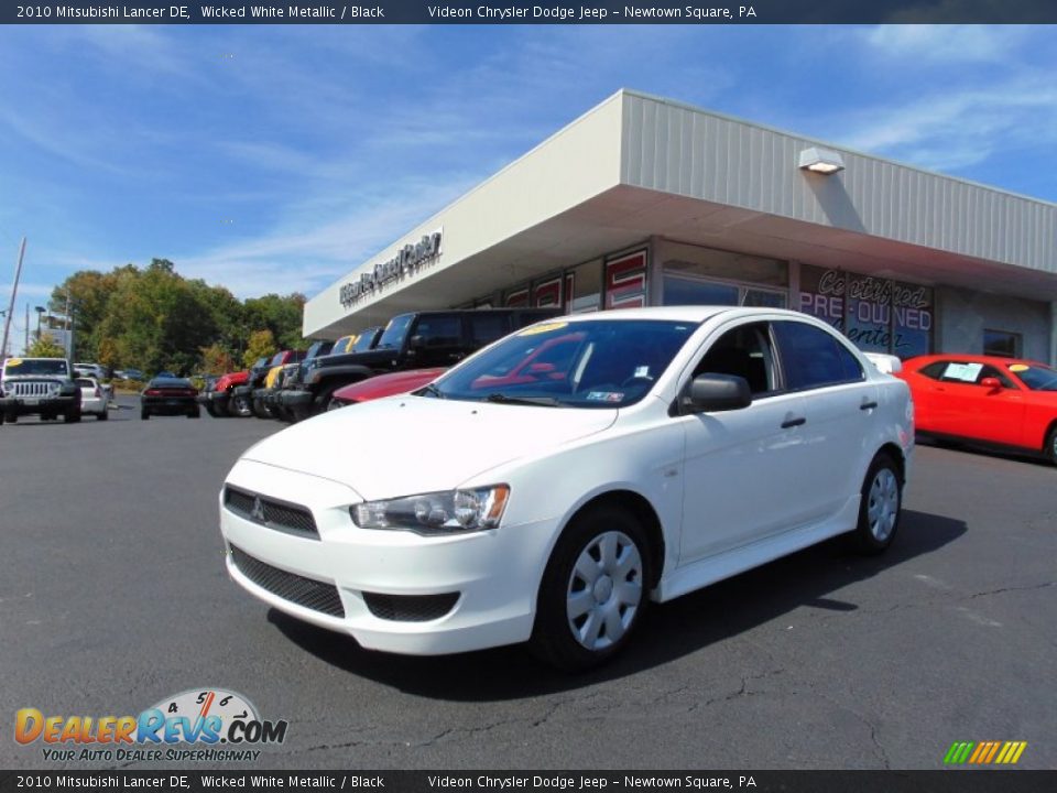 2010 Mitsubishi Lancer DE Wicked White Metallic / Black Photo #7