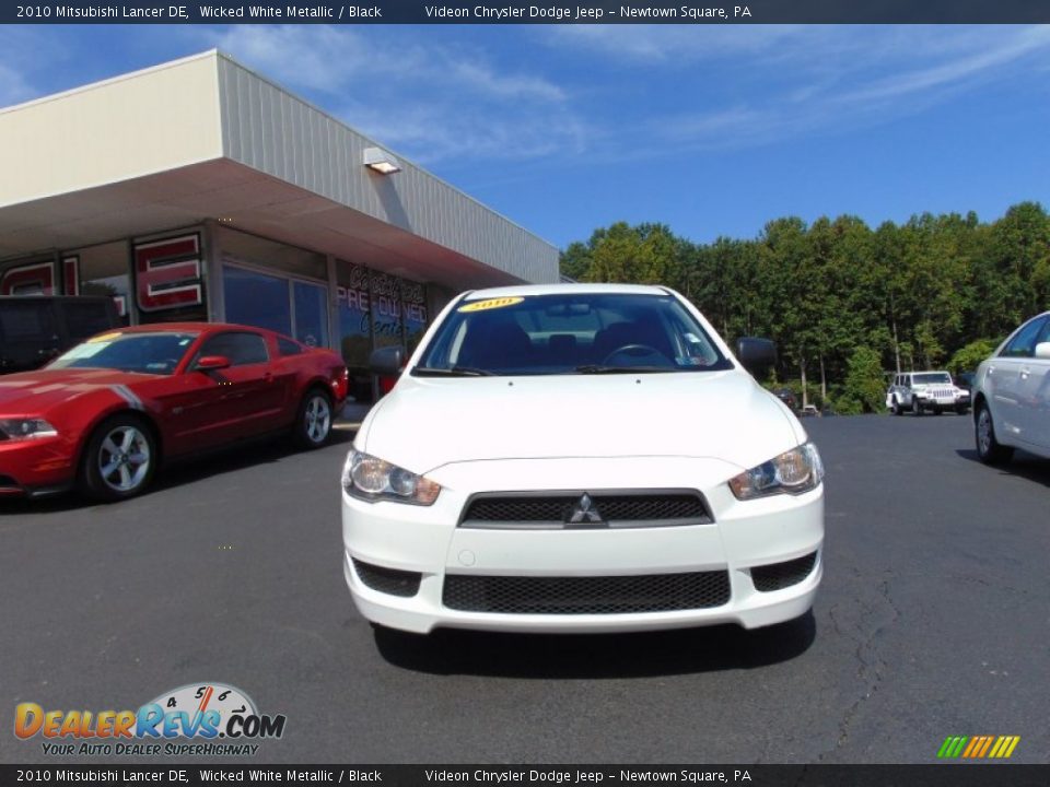 2010 Mitsubishi Lancer DE Wicked White Metallic / Black Photo #8