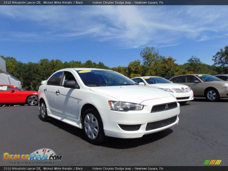 2010 Mitsubishi Lancer DE Wicked White Metallic / Black Photo #9