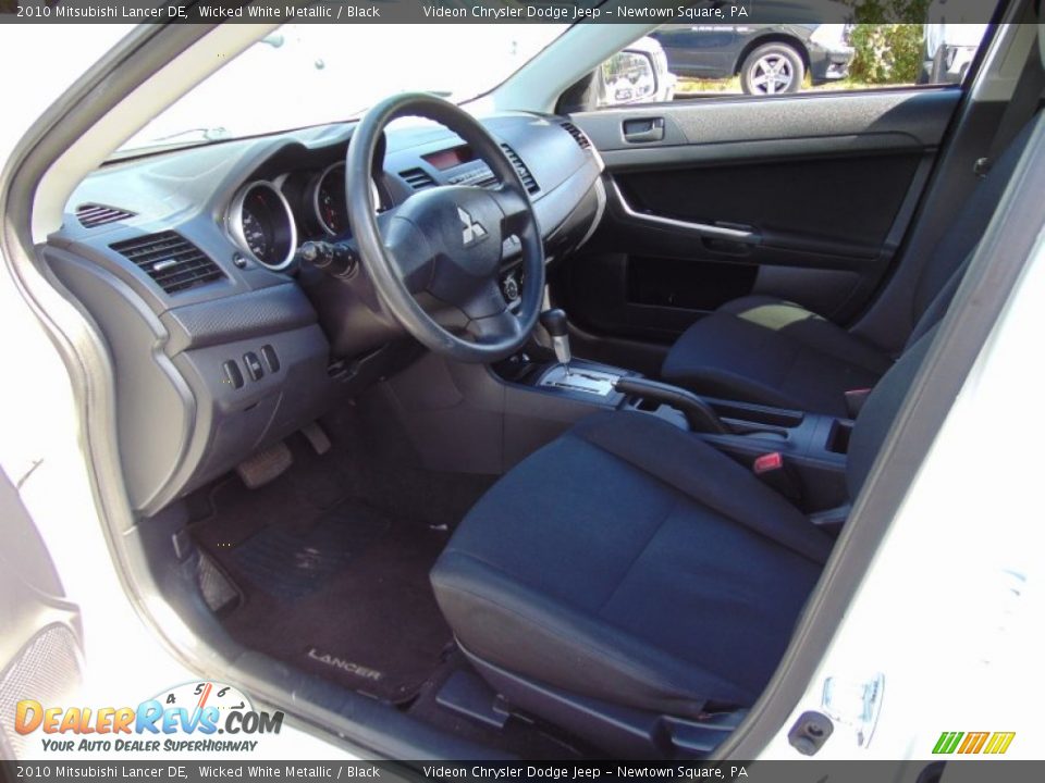 2010 Mitsubishi Lancer DE Wicked White Metallic / Black Photo #13