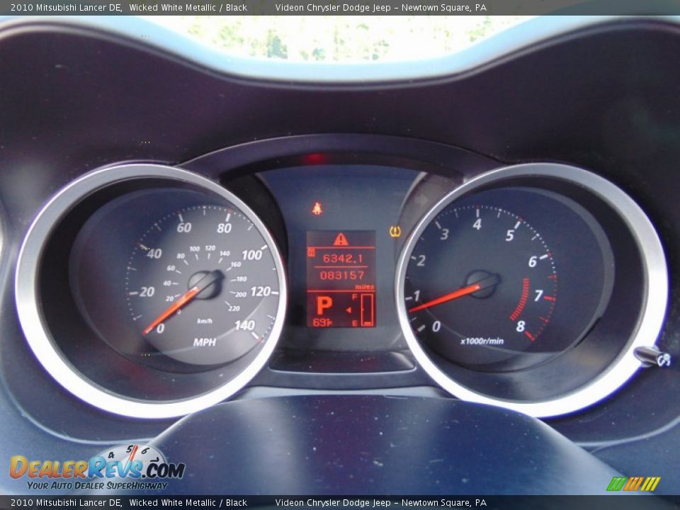 2010 Mitsubishi Lancer DE Wicked White Metallic / Black Photo #24