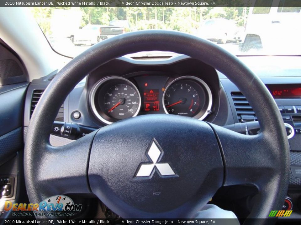 2010 Mitsubishi Lancer DE Wicked White Metallic / Black Photo #25