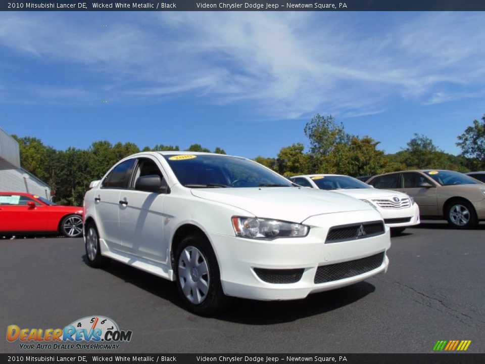 2010 Mitsubishi Lancer DE Wicked White Metallic / Black Photo #26