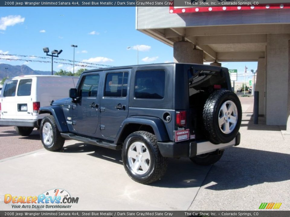 2008 Jeep Wrangler Unlimited Sahara 4x4 Steel Blue Metallic / Dark Slate Gray/Med Slate Gray Photo #3