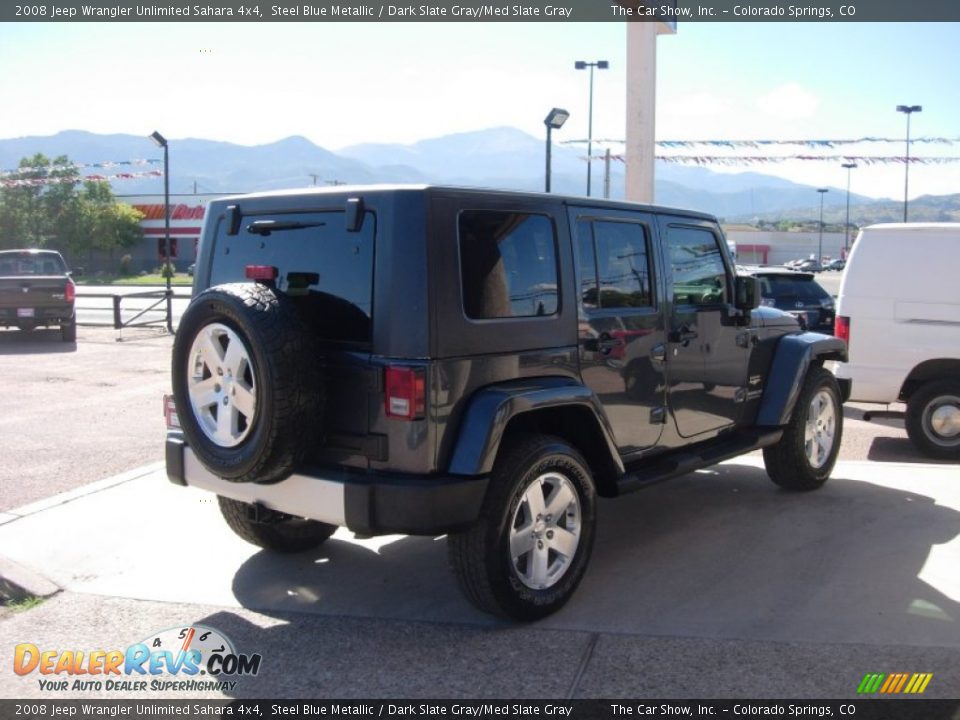 2008 Jeep Wrangler Unlimited Sahara 4x4 Steel Blue Metallic / Dark Slate Gray/Med Slate Gray Photo #5
