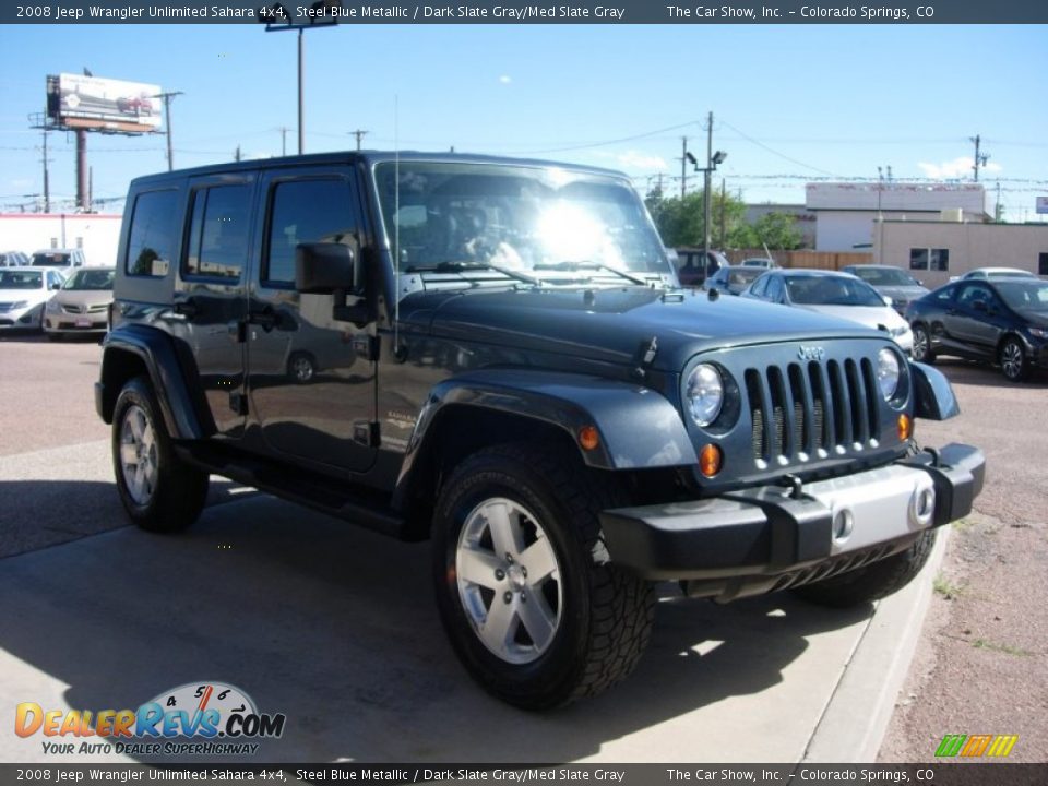 2008 Jeep Wrangler Unlimited Sahara 4x4 Steel Blue Metallic / Dark Slate Gray/Med Slate Gray Photo #7