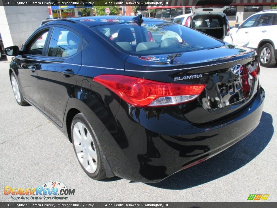 2012 Hyundai Elantra Limited Midnight Black / Gray Photo #4