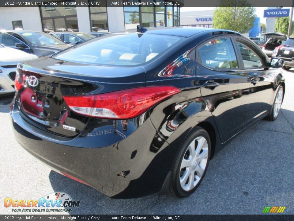 2012 Hyundai Elantra Limited Midnight Black / Gray Photo #6