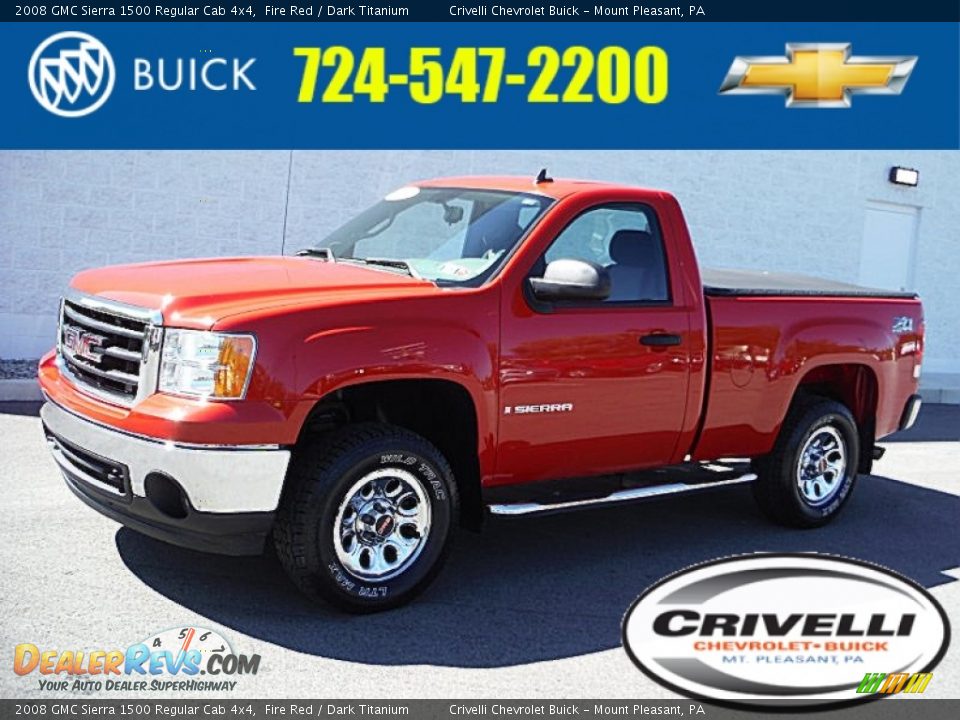 2008 GMC Sierra 1500 Regular Cab 4x4 Fire Red / Dark Titanium Photo #1