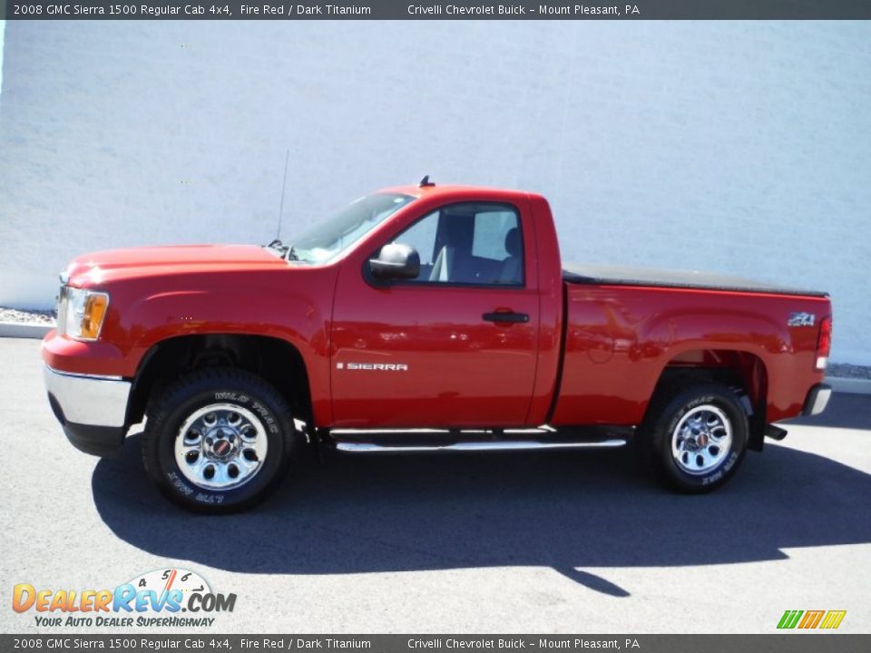 2008 GMC Sierra 1500 Regular Cab 4x4 Fire Red / Dark Titanium Photo #2