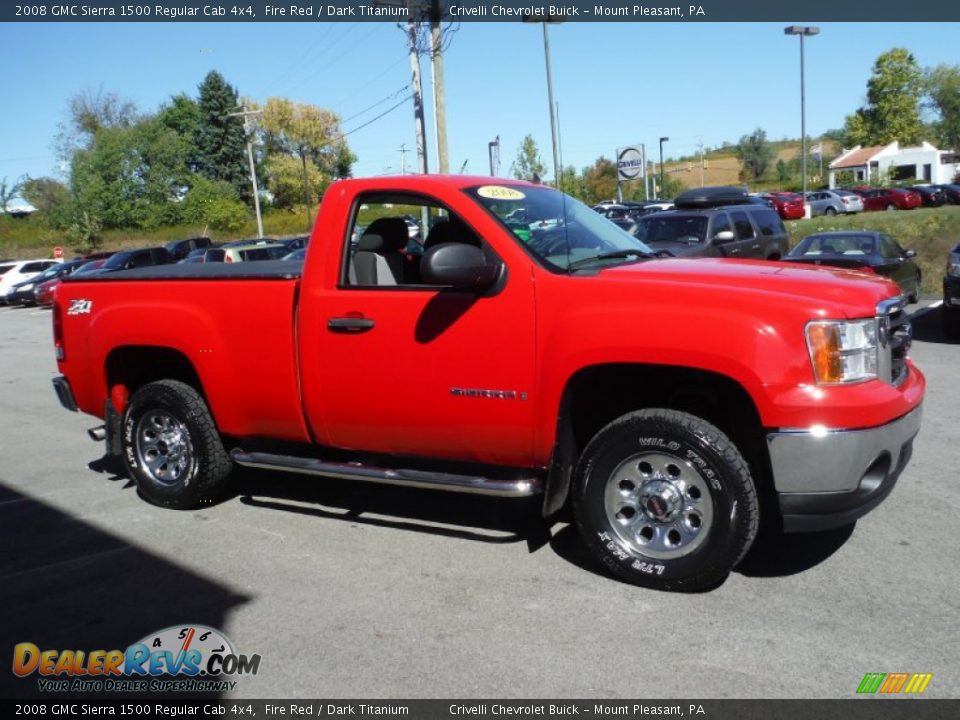2008 GMC Sierra 1500 Regular Cab 4x4 Fire Red / Dark Titanium Photo #9