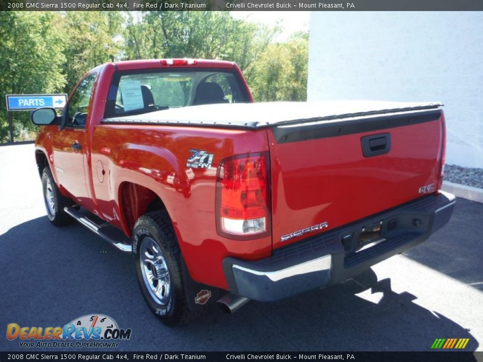 2008 GMC Sierra 1500 Regular Cab 4x4 Fire Red / Dark Titanium Photo #12