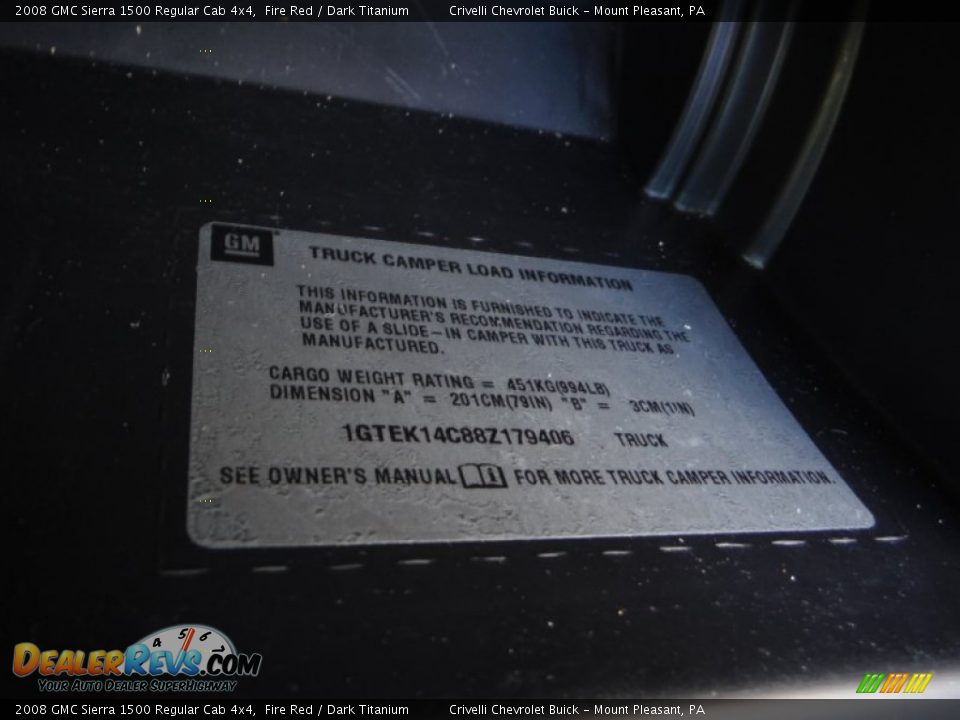 2008 GMC Sierra 1500 Regular Cab 4x4 Fire Red / Dark Titanium Photo #27