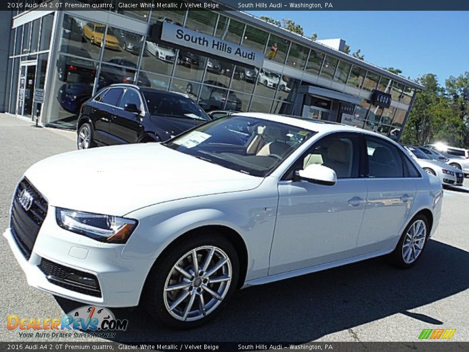 2016 Audi A4 2.0T Premium quattro Glacier White Metallic / Velvet Beige Photo #1