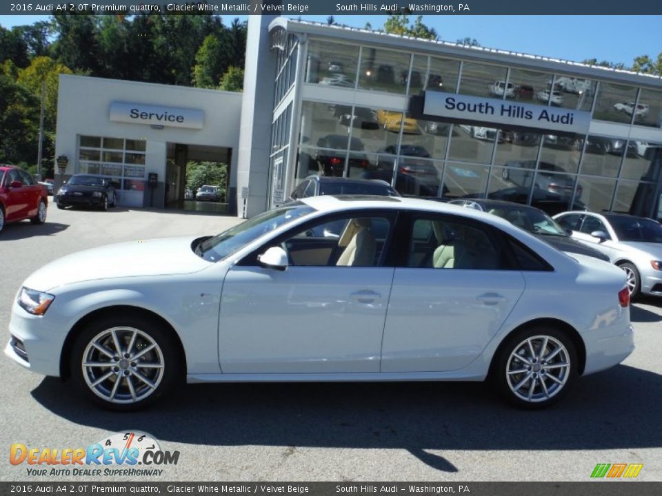 2016 Audi A4 2.0T Premium quattro Glacier White Metallic / Velvet Beige Photo #2