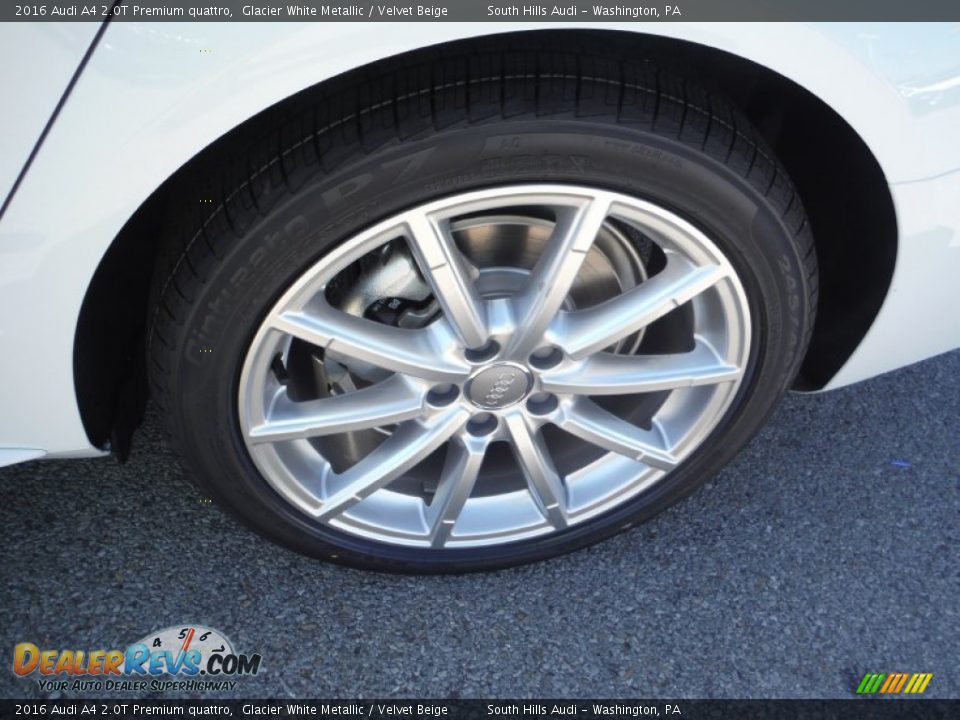 2016 Audi A4 2.0T Premium quattro Glacier White Metallic / Velvet Beige Photo #5