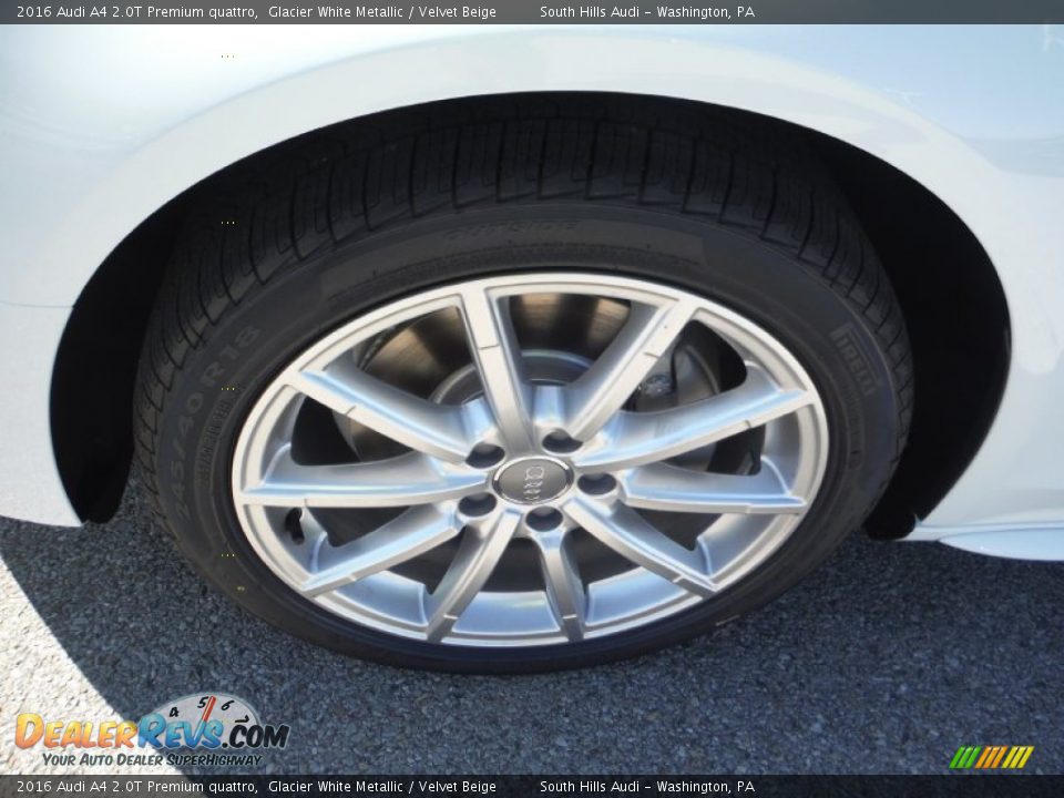 2016 Audi A4 2.0T Premium quattro Glacier White Metallic / Velvet Beige Photo #6