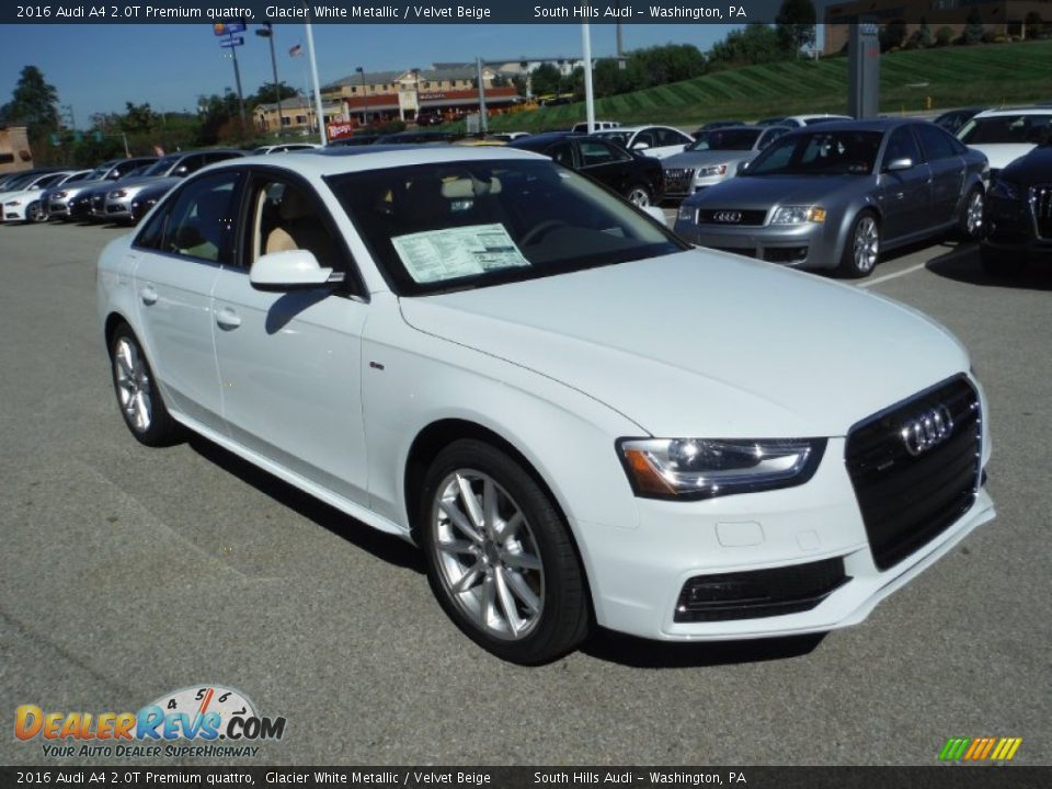 2016 Audi A4 2.0T Premium quattro Glacier White Metallic / Velvet Beige Photo #9