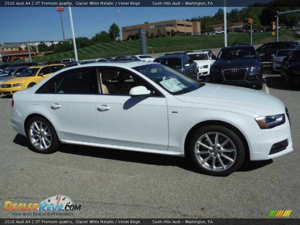 2016 Audi A4 2.0T Premium quattro Glacier White Metallic / Velvet Beige Photo #10