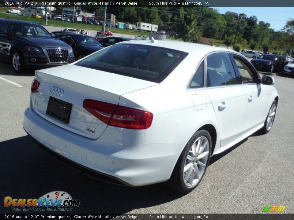 2016 Audi A4 2.0T Premium quattro Glacier White Metallic / Velvet Beige Photo #13