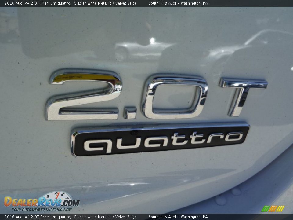2016 Audi A4 2.0T Premium quattro Glacier White Metallic / Velvet Beige Photo #14