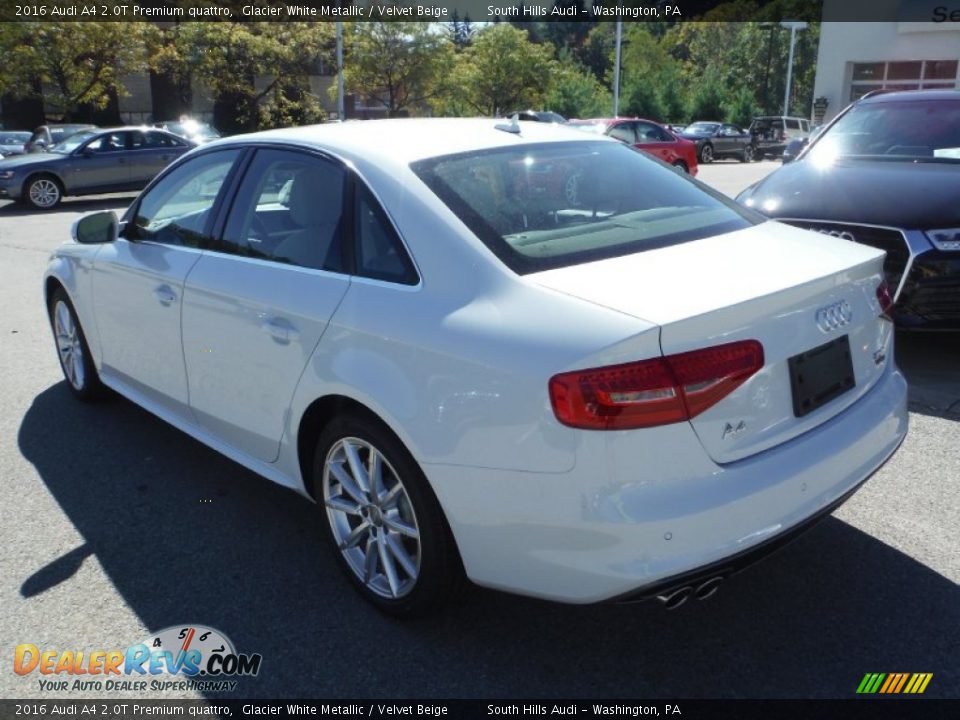 2016 Audi A4 2.0T Premium quattro Glacier White Metallic / Velvet Beige Photo #16