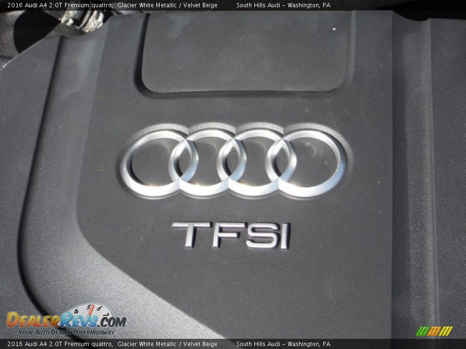 2016 Audi A4 2.0T Premium quattro Glacier White Metallic / Velvet Beige Photo #18