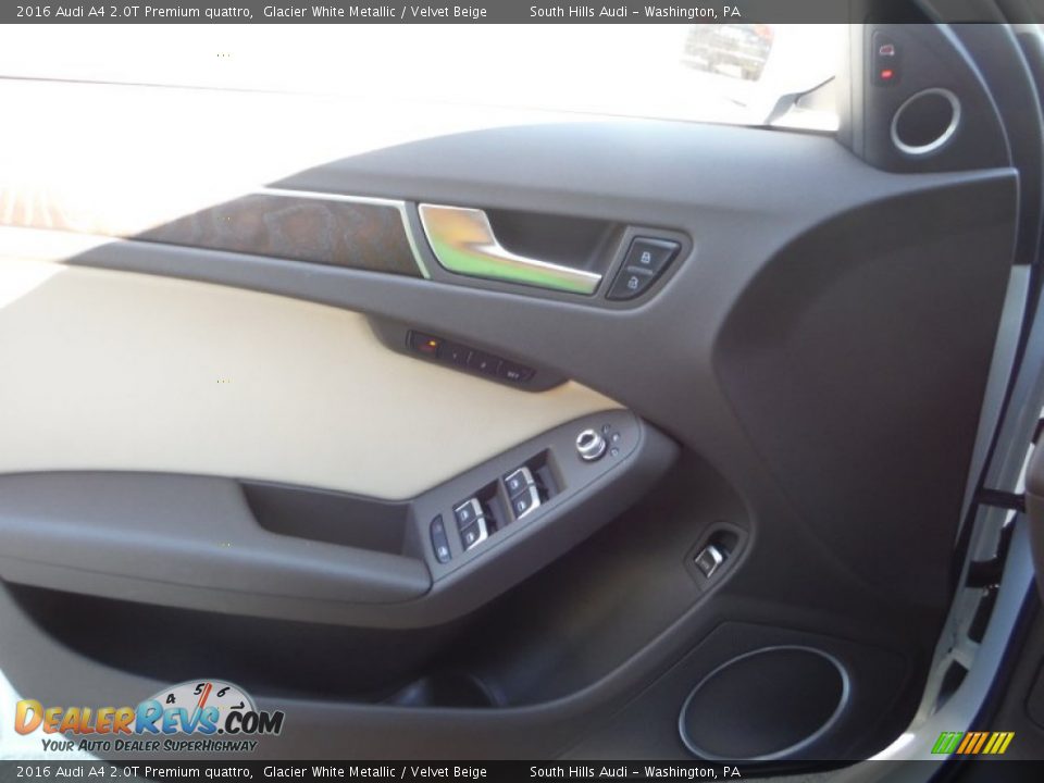 2016 Audi A4 2.0T Premium quattro Glacier White Metallic / Velvet Beige Photo #20