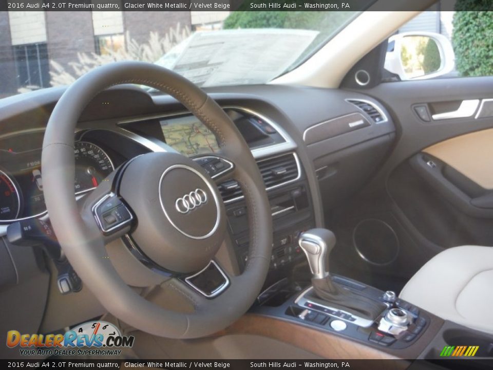 2016 Audi A4 2.0T Premium quattro Glacier White Metallic / Velvet Beige Photo #21