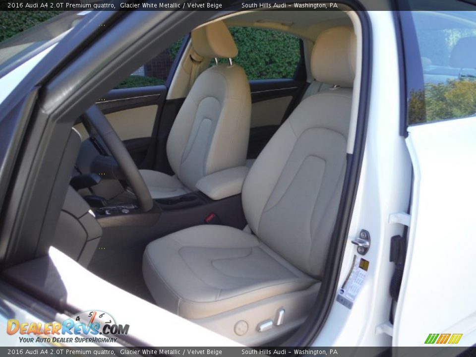 2016 Audi A4 2.0T Premium quattro Glacier White Metallic / Velvet Beige Photo #22
