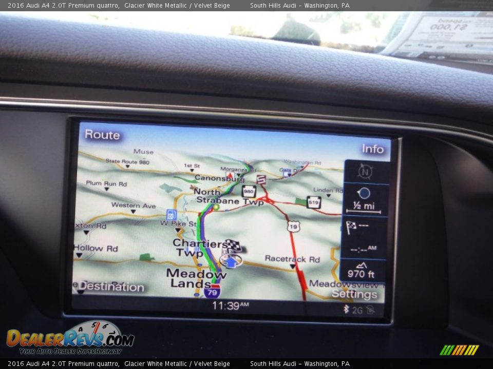 2016 Audi A4 2.0T Premium quattro Glacier White Metallic / Velvet Beige Photo #24
