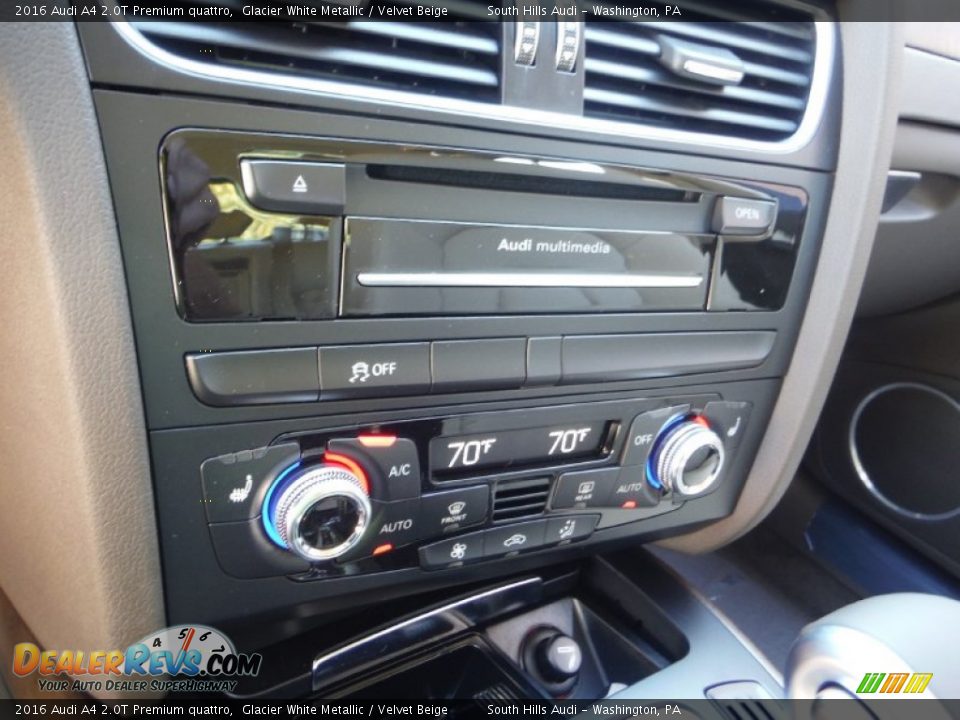 2016 Audi A4 2.0T Premium quattro Glacier White Metallic / Velvet Beige Photo #26