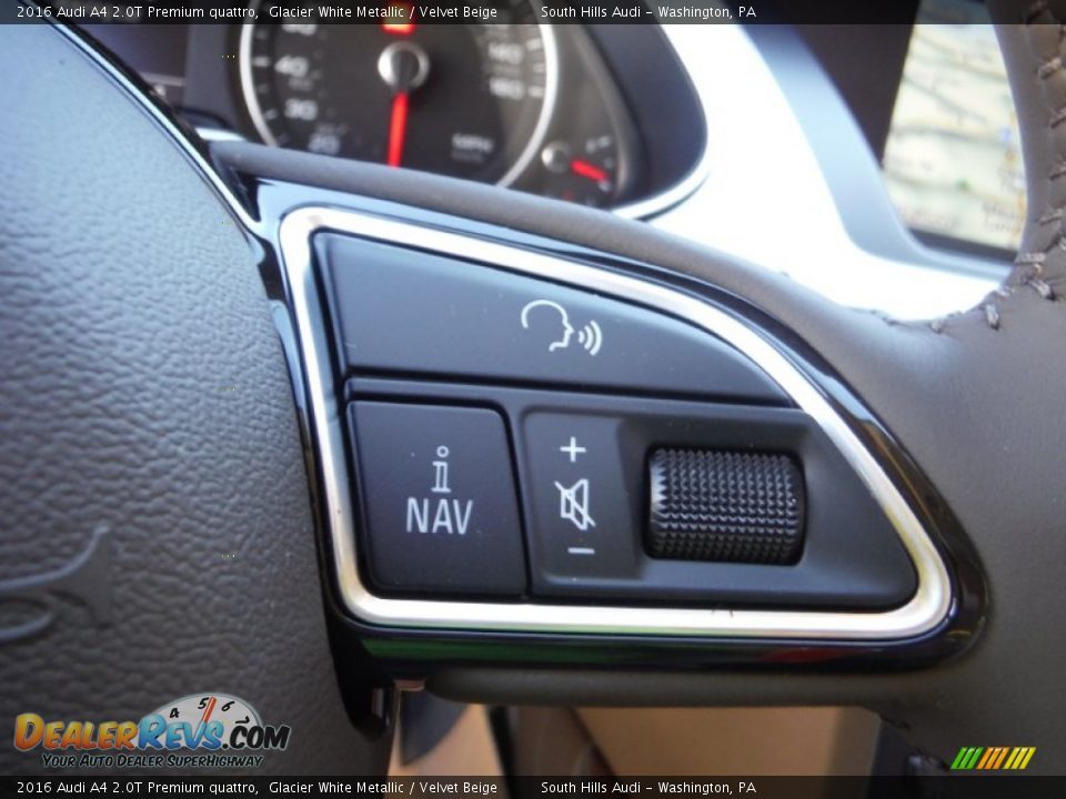 2016 Audi A4 2.0T Premium quattro Glacier White Metallic / Velvet Beige Photo #31