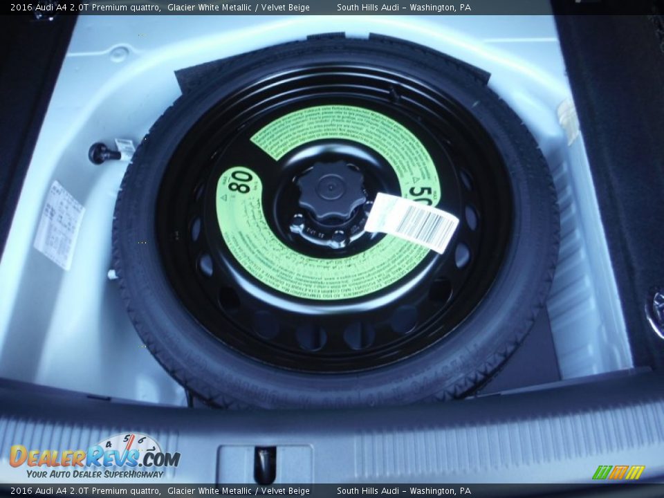 2016 Audi A4 2.0T Premium quattro Glacier White Metallic / Velvet Beige Photo #35