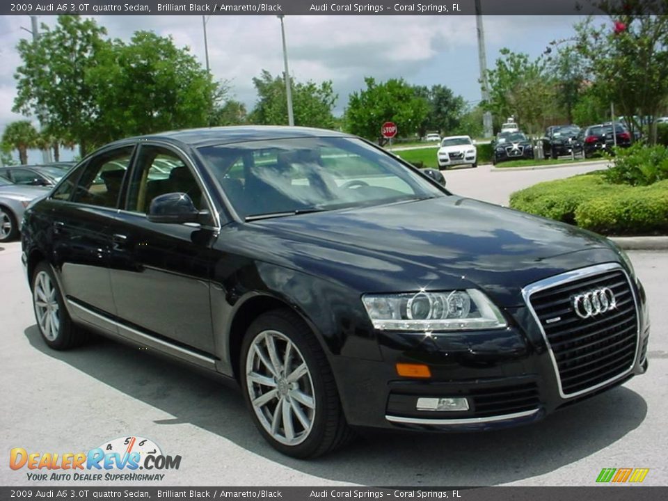 2009 Audi A6 3.0T quattro Sedan Brilliant Black / Amaretto/Black Photo ...