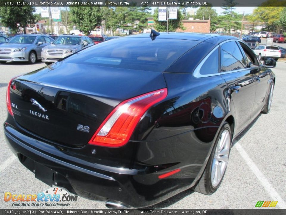 2013 Jaguar XJ XJL Portfolio AWD Ultimate Black Metallic / Ivory/Truffle Photo #6