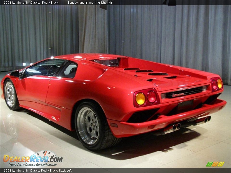 1991 Lamborghini Diablo, Red / Black, Back Left - 1991 Lamborghini Diablo