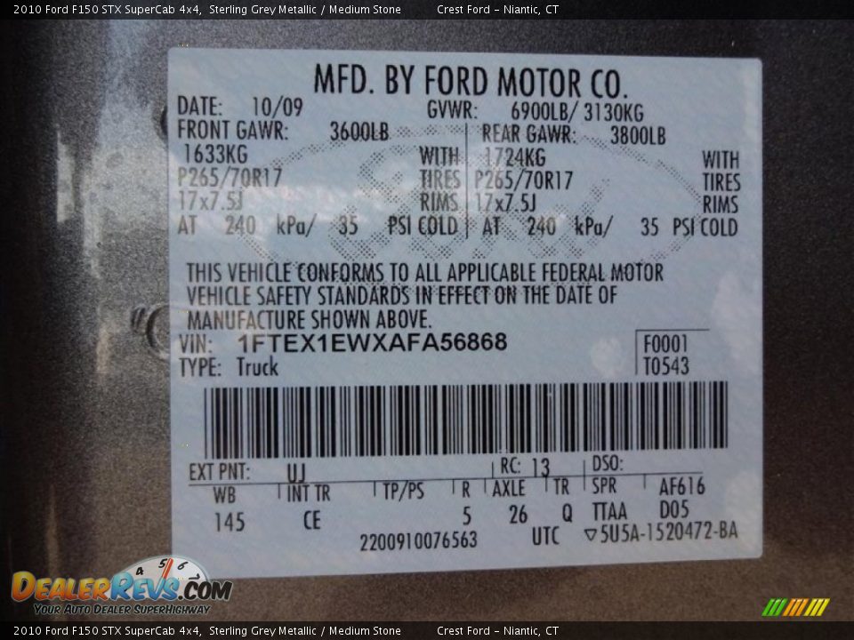 2010 Ford F150 STX SuperCab 4x4 Sterling Grey Metallic / Medium Stone Photo #15