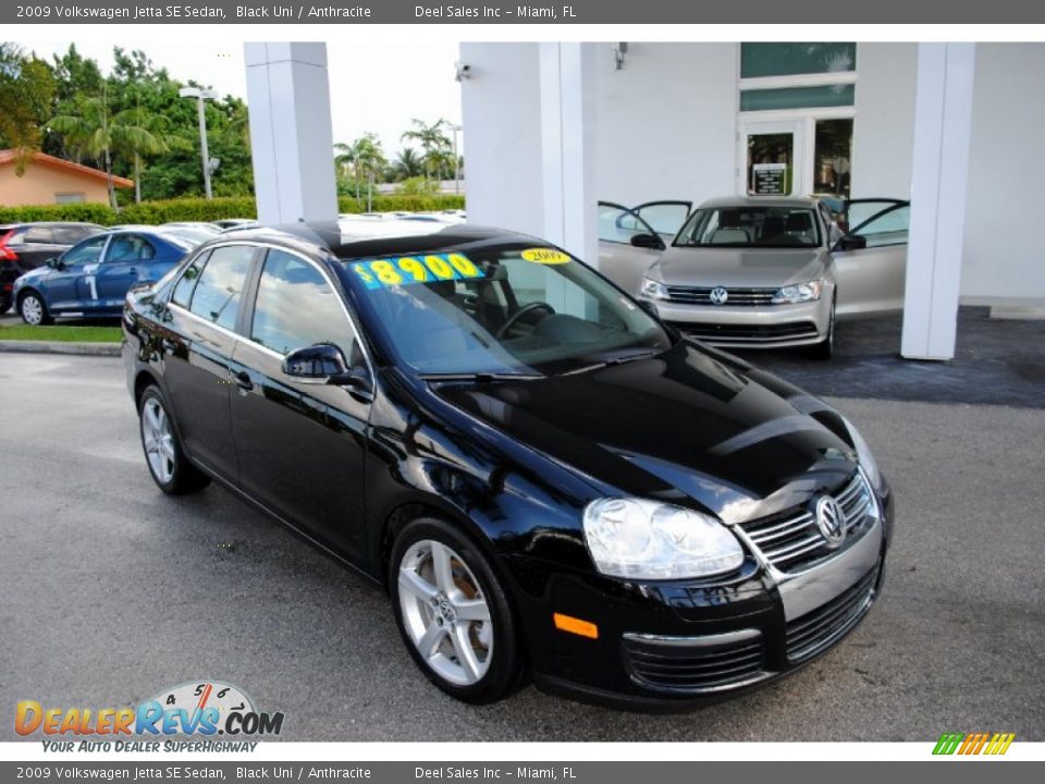 2009 Volkswagen Jetta SE Sedan Black Uni / Anthracite Photo #1