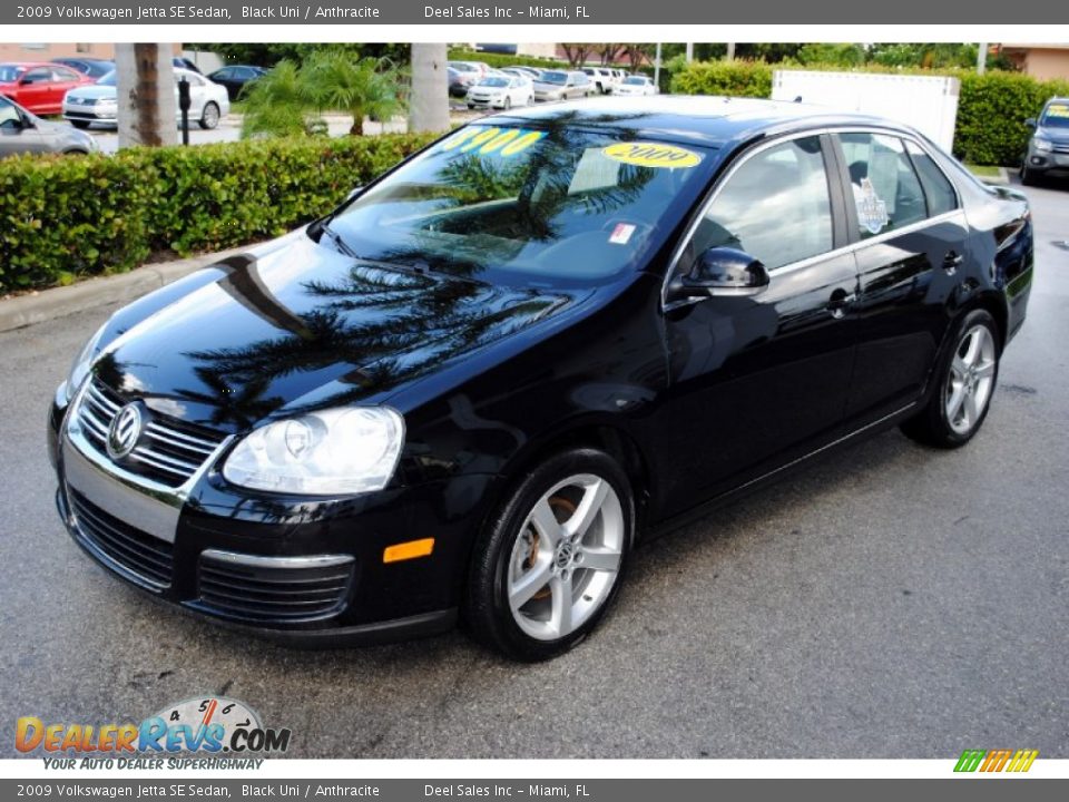 2009 Volkswagen Jetta SE Sedan Black Uni / Anthracite Photo #4