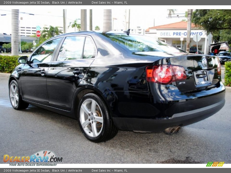 2009 Volkswagen Jetta SE Sedan Black Uni / Anthracite Photo #7